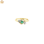 Load image into Gallery viewer, 9ct Gold Ring with Round Cut Emerald &amp; Diamonds