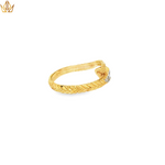Load image into Gallery viewer, 9ct Gold Snake Ring With Ruby Eyes &amp; CZ Cluster (Birmingham 1989)