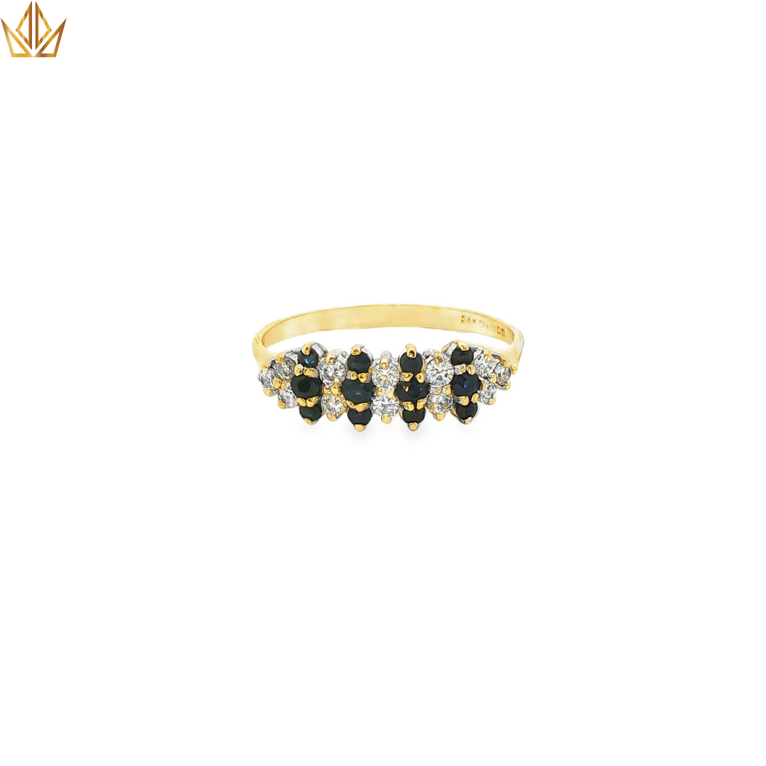 9ct Gold Ring with Deep Blue Sapphires