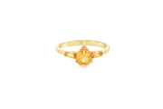 9ct Yellow Gold Ring with Pear-Shaped Citrine Gemstone