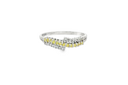 9ct White Gold Ring With Citrine & Diamonds