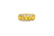 9ct Gold Ring with Oval Citrine & Diamonds