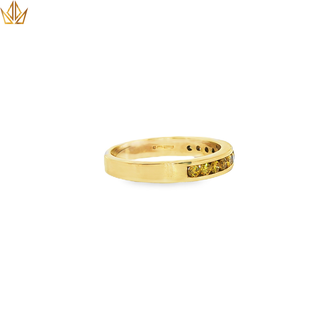 9ct Yellow Gold Eternity Ring with Fancy Yellow Diamonds