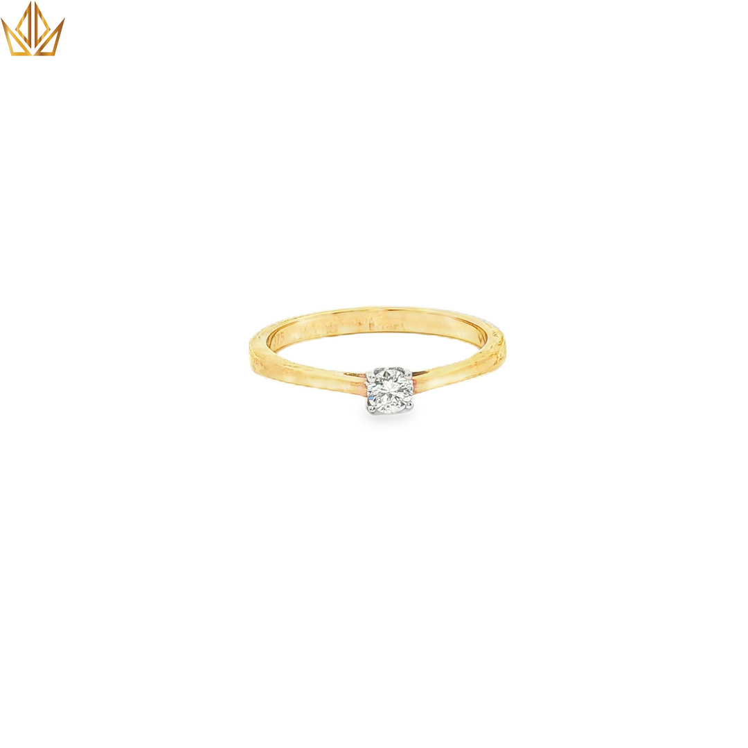 9ct Gold Solitaire Ring with Round Cut Diamond