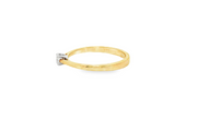 9ct Gold Solitaire Ring with Round Cut Diamond