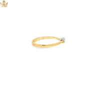 9ct Gold Solitaire Ring with Round Cut Diamond