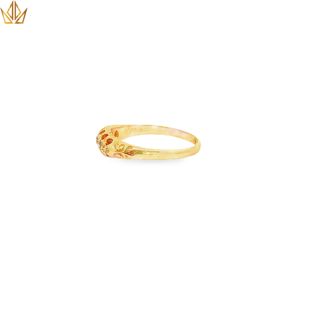 18ct Gold Ring with Round Cut Diamonds (Antique)