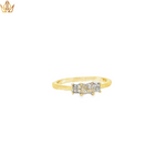 Load image into Gallery viewer, 18ct Gold Ring with Three Square Cut Diamond Clusters