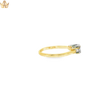 Load image into Gallery viewer, 18ct Gold Ring with Three Square Cut Diamond Clusters