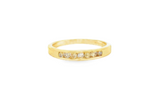 18ct Gold Band Ring with Round Cut Diamonds