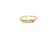 18ct Gold Multistone Ring with Round Cut Diamonds (Antique)