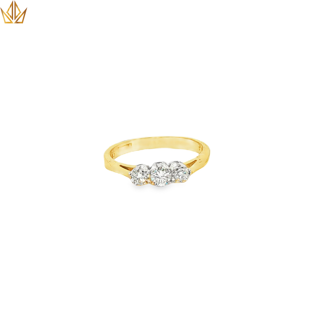 18ct Gold Ring with Round Cut Diamonds