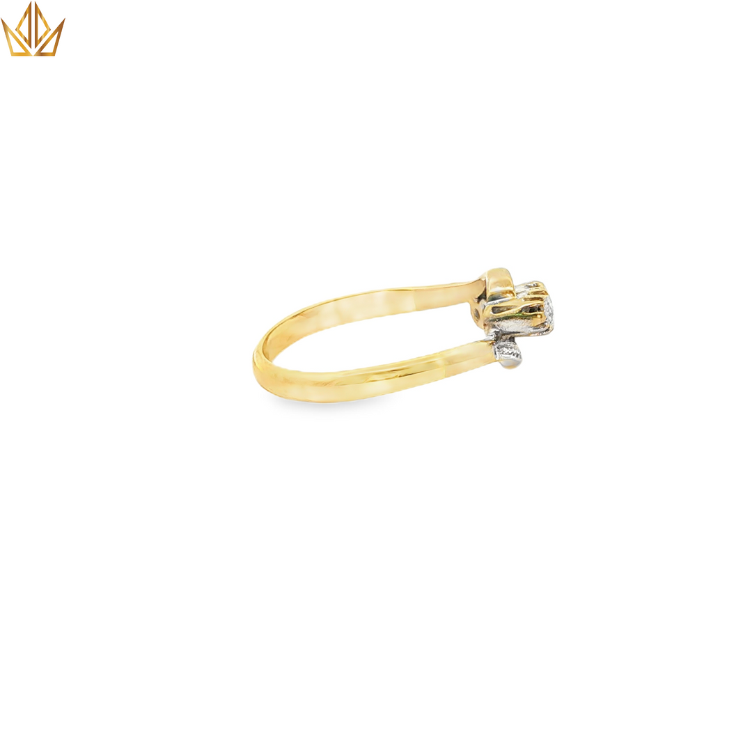 18ct Gold Multi-Stone Ring with Round Cut Diamonds (Antique) 1920s