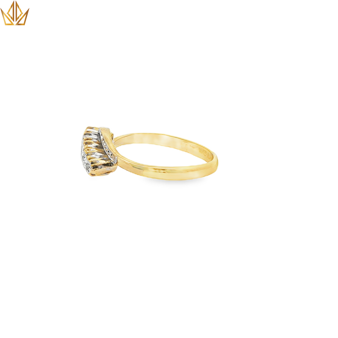 18ct Gold Multi-Stone Ring with Round Cut Diamonds (Antique) 1920s