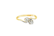 18ct Gold & Platinum Ring with Round Cut Diamonds