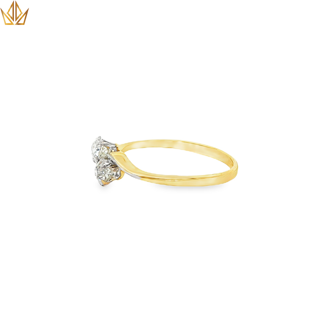 18ct Gold & Platinum Ring with Round Cut Diamonds