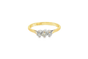 18ct Gold Three Stone Diamond Ring with Round Brilliant Cut Diamonds