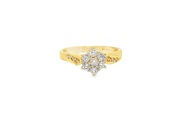 18ct Yellow Gold Multi-Stone Diamond Cluster Ring