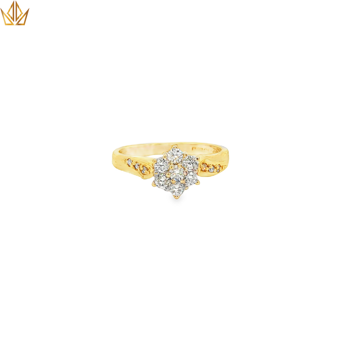 18ct Yellow Gold Multi-Stone Diamond Cluster Ring
