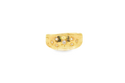 9ct Gold Band Ring with Star Set Round Cut Diamonds (Antique)