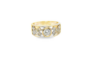 18ct Yellow Gold Multistone Diamond Ring with Round Brilliant Cut
