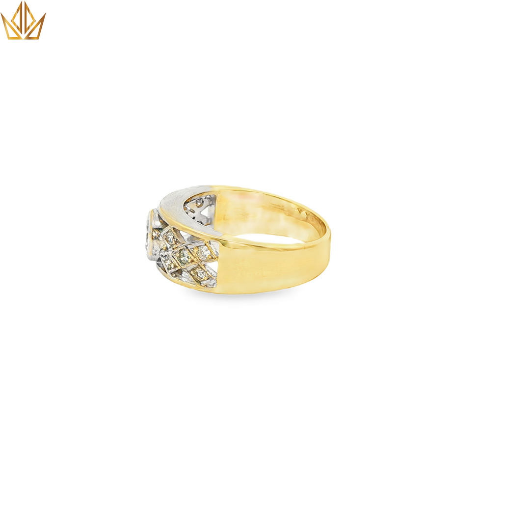 18ct Yellow Gold Multistone Diamond Ring with Round Brilliant Cut
