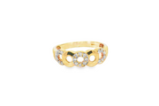 9ct Gold Band Ring with Round Brilliant Cut Diamonds