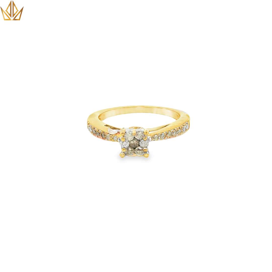 9ct Gold Diamond Ring with Round Brilliant Cut