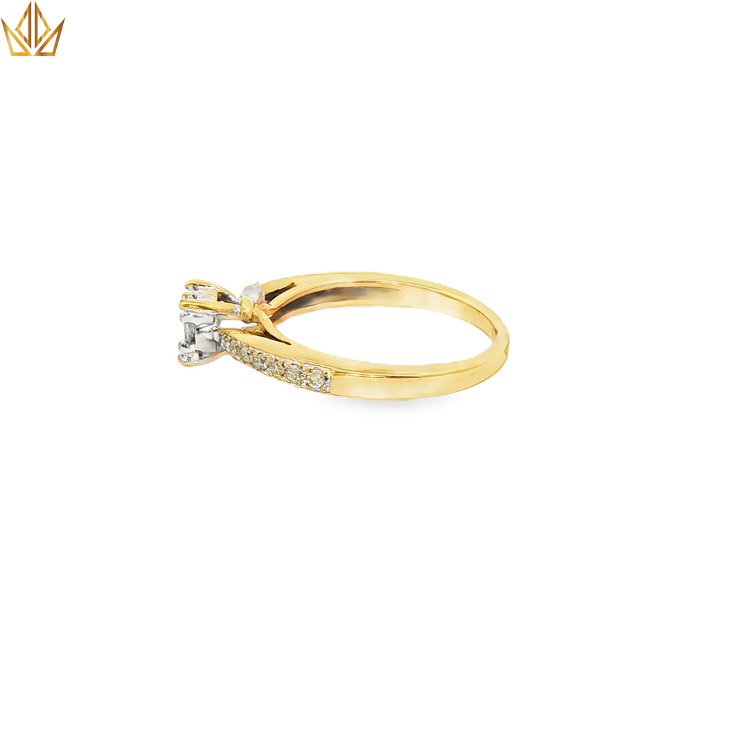 9ct Gold Diamond Ring with Round Brilliant Cut