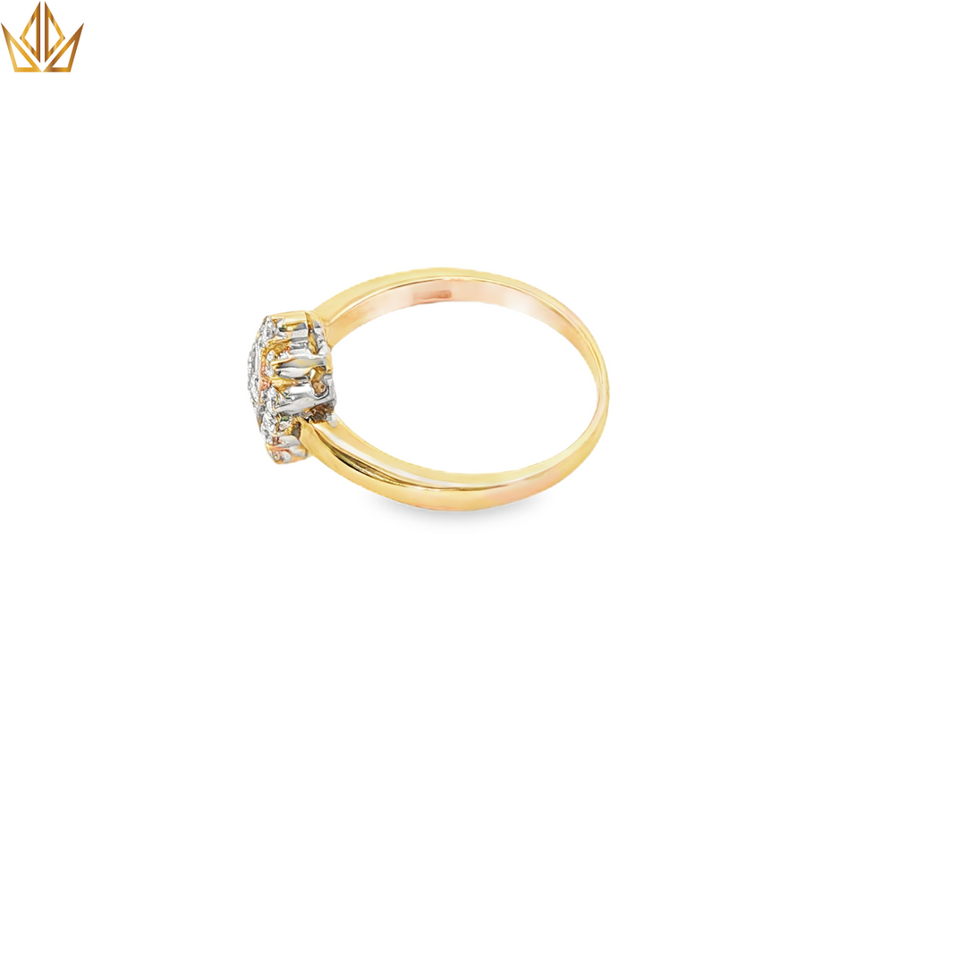 9ct Gold Diamond Multistone Ring with Round Brilliant Cut Diamonds