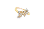 9ct Gold Diamond Multistone Ring with Round Brilliant Cut Diamonds