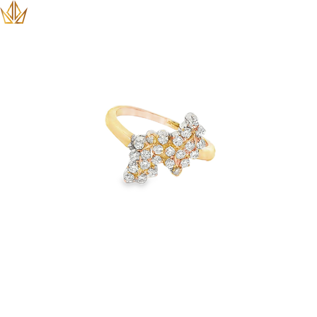 9ct Gold Diamond Multistone Ring with Round Brilliant Cut Diamonds