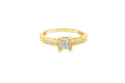 18ct Gold Multistone Ring with Square Cut Diamonds