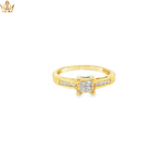 Load image into Gallery viewer, 18ct Gold Multistone Ring with Square Cut Diamonds