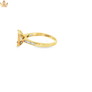 9ct Gold Multistone Ring with Square Cut Diamonds