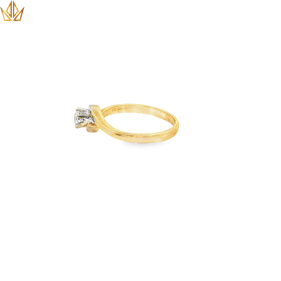 9ct Gold Solitaire Ring with Round Brilliant Cut Diamond