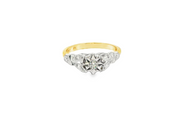 18ct Gold Multistone Ring with Round Cut Diamond