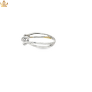 White Gold Multistone Ring with Round Cut Diamonds