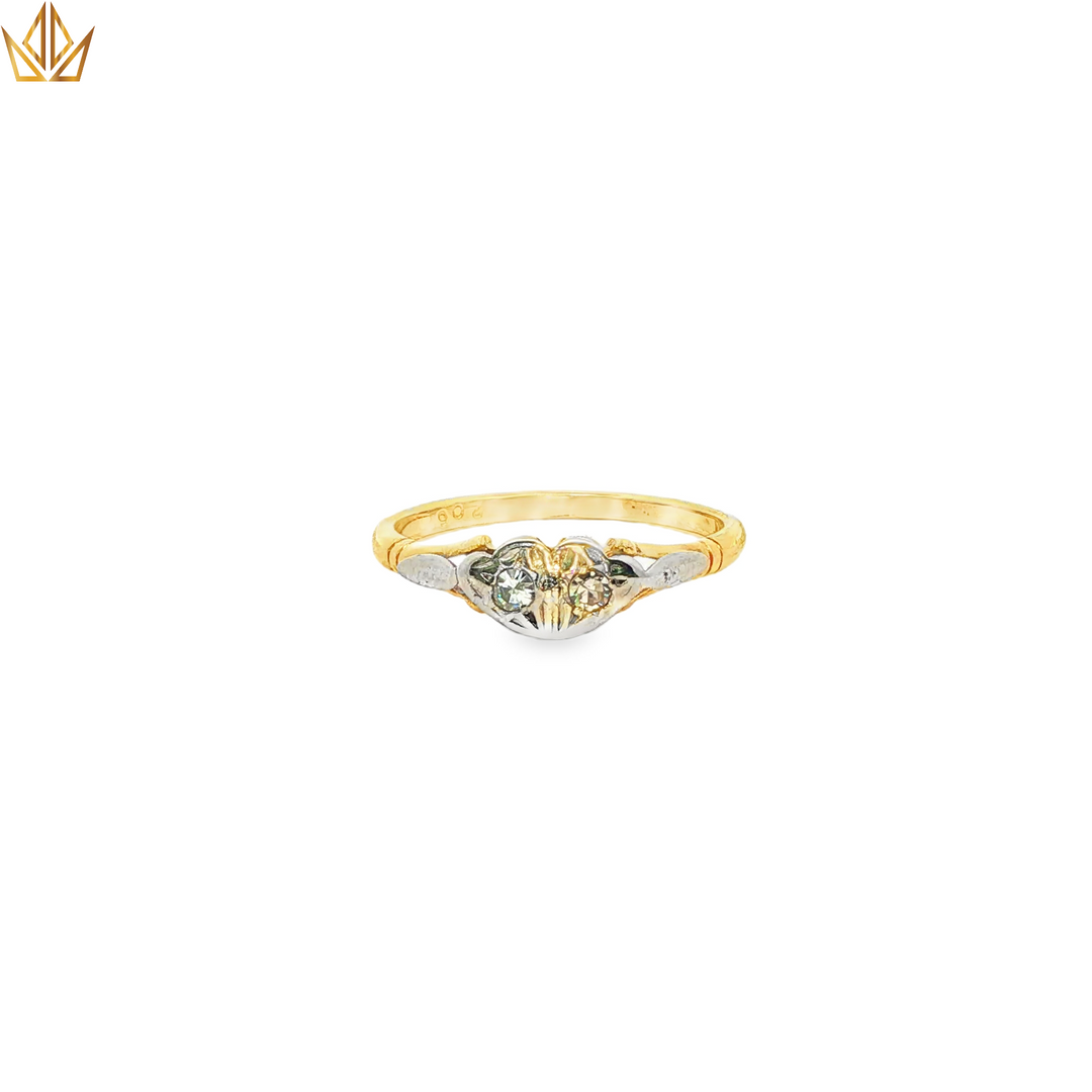 18ct Gold & Platinum Ring with Round Cut Diamonds