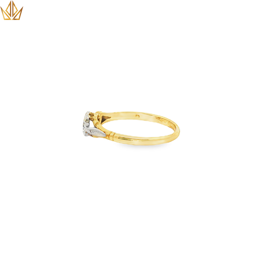 18ct Gold & Platinum Ring with Round Cut Diamonds