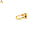Load image into Gallery viewer, 18ct Gold Ring with Deep Blue Sapphire &amp; Diamonds