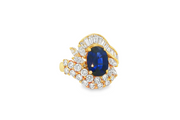 18ct Gold Cocktail Ring with Sapphire & Diamonds
