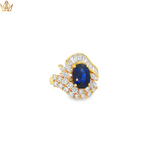 Load image into Gallery viewer, 18ct Gold Cocktail Ring with Sapphire &amp; Diamonds