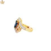 18ct Gold Cocktail Ring with Sapphire & Diamonds