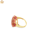 Load image into Gallery viewer, 10ct Gold Cocktail Ring with Square-Cut Pink Gemstones