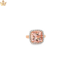 Load image into Gallery viewer, 9ct Rose Gold Ring with Cushion Cut Morganite &amp; Diamonds
