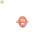 Load image into Gallery viewer, 9ct Rose Gold Ring with Morganite &amp; Pink Stones