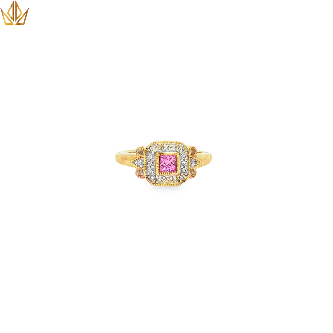 9ct Gold Cocktail Ring with Vivid Pink Sapphire