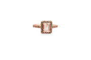 14ct Gold Ring with Emerald-Cut Morganite