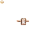 Load image into Gallery viewer, 14ct Gold Ring with Emerald-Cut Morganite